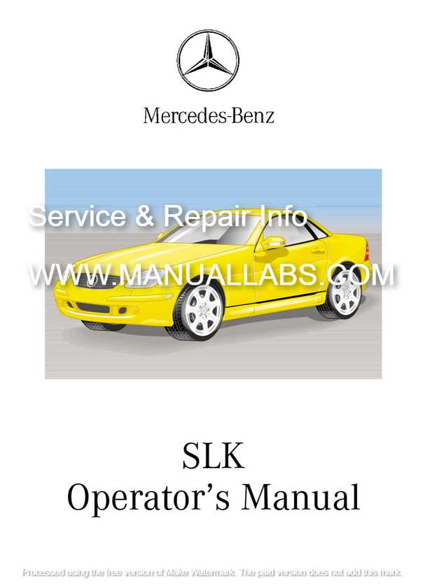 mercedes benz slk 230 repair manual