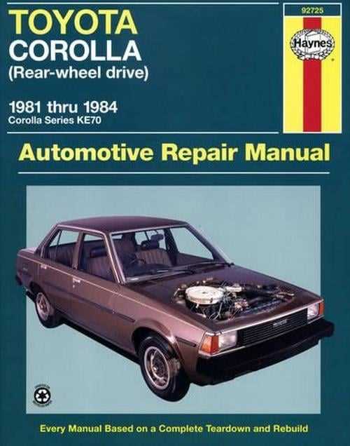 2000 toyota corolla repair manual