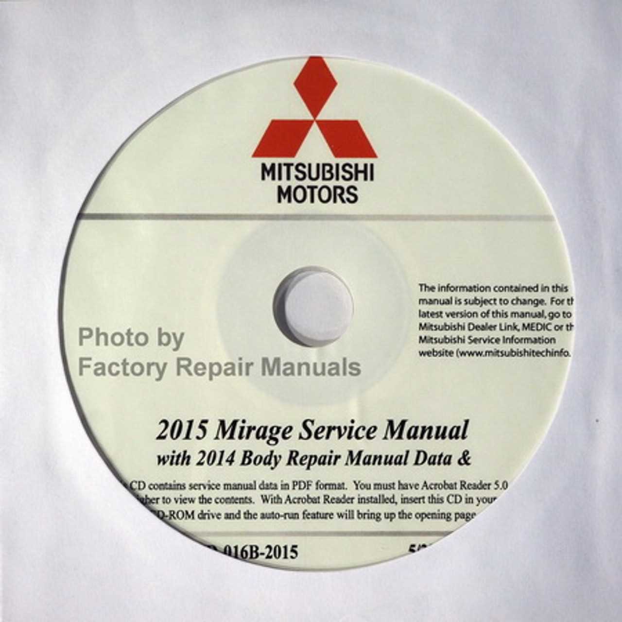 mitsubishi mirage repair manual