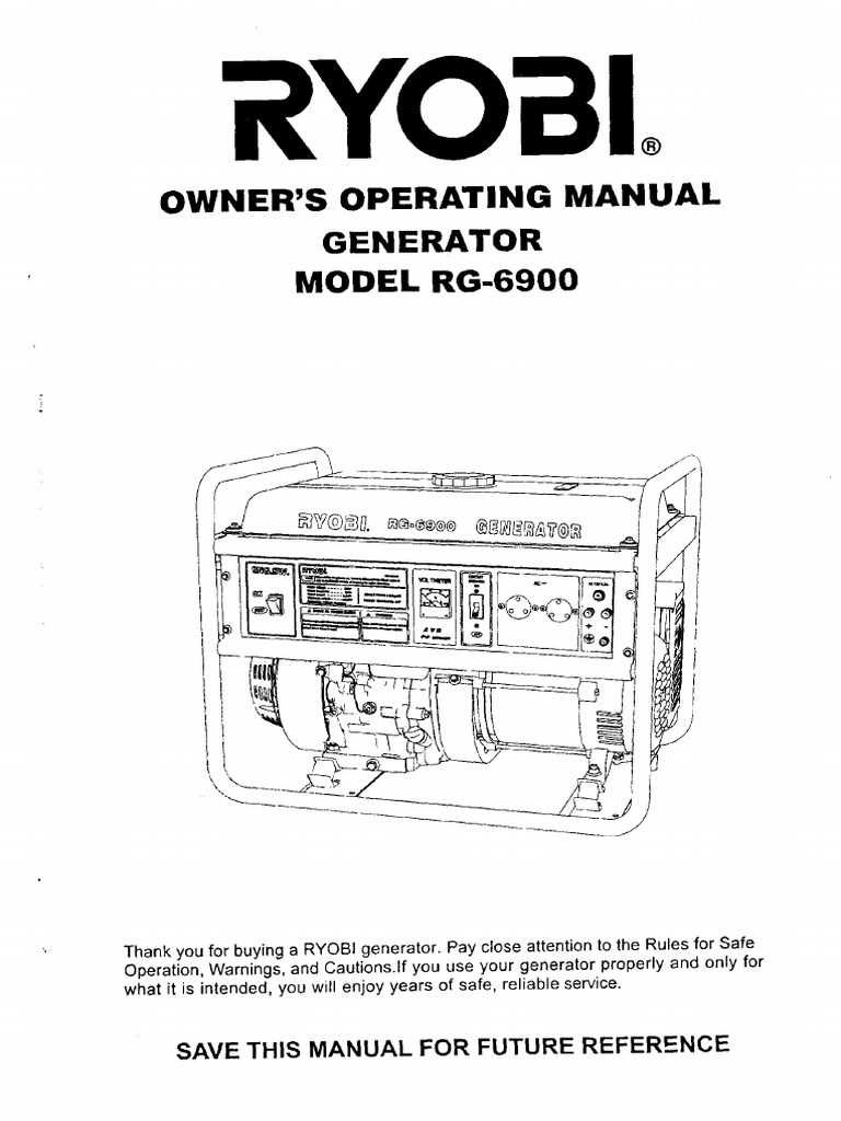 ryobi generator repair manual