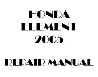 honda element repair manual