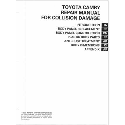 96 toyota camry repair manual