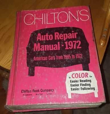 chiltons auto repair manual 1972