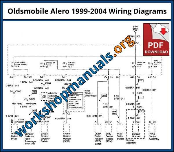 oldsmobile alero 1999 to 2004 service workshop repair manual