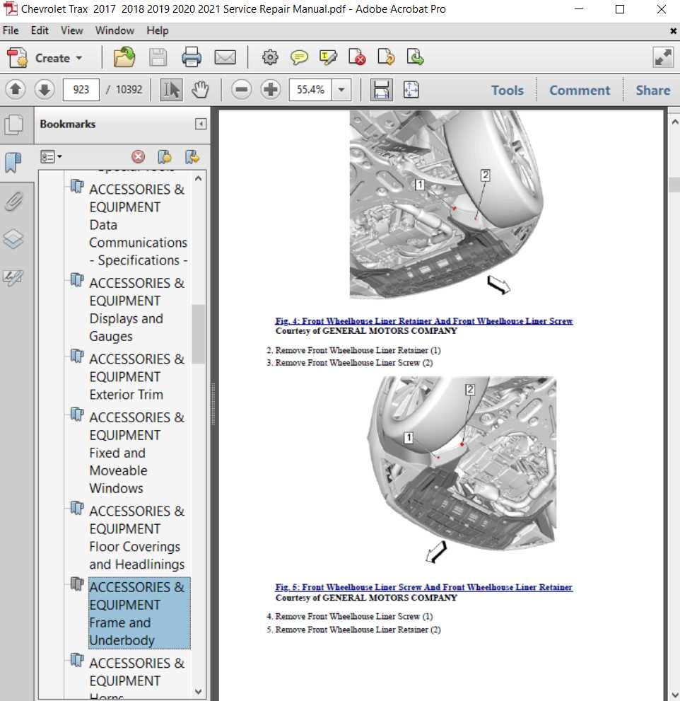 chevy trax repair manual