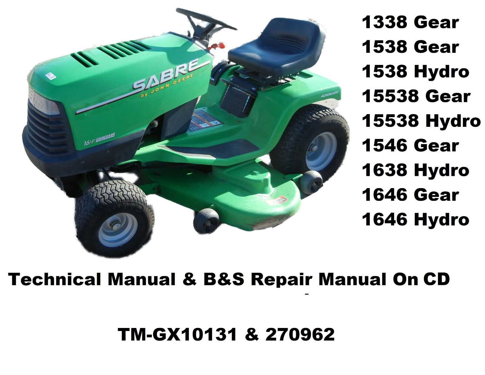 john deere riding mower repair manual