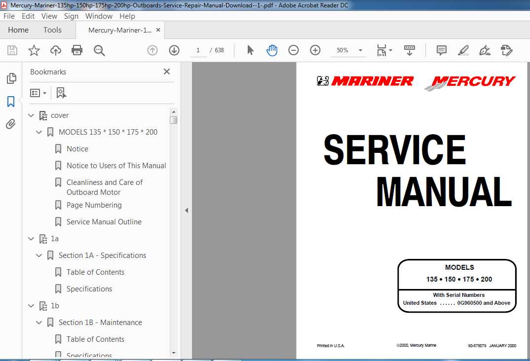 2001 mercury outboard repair manual