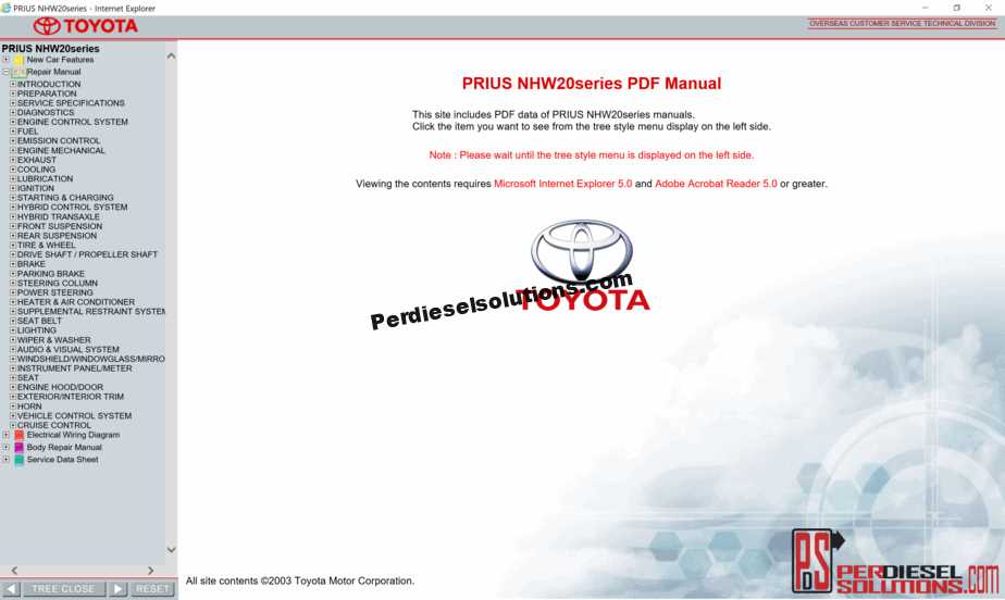 toyota prius 2010 service repair manual