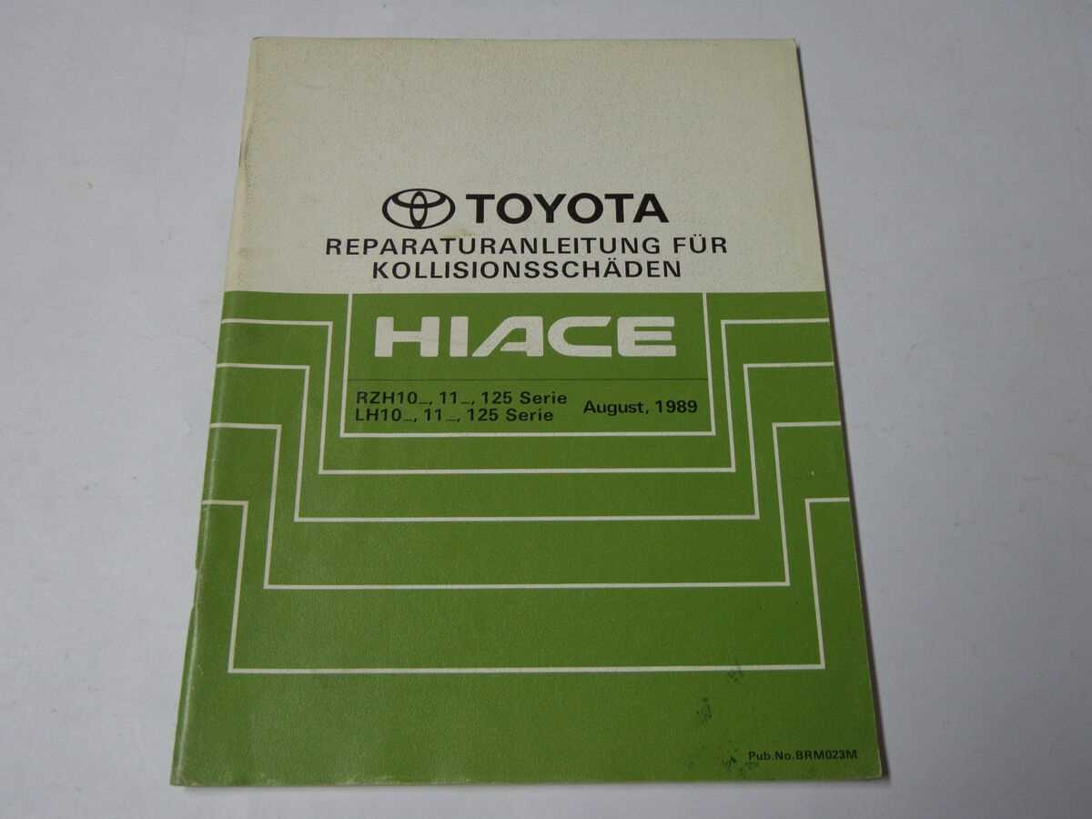 toyota hiace workshop repair manual 1989 to 2012