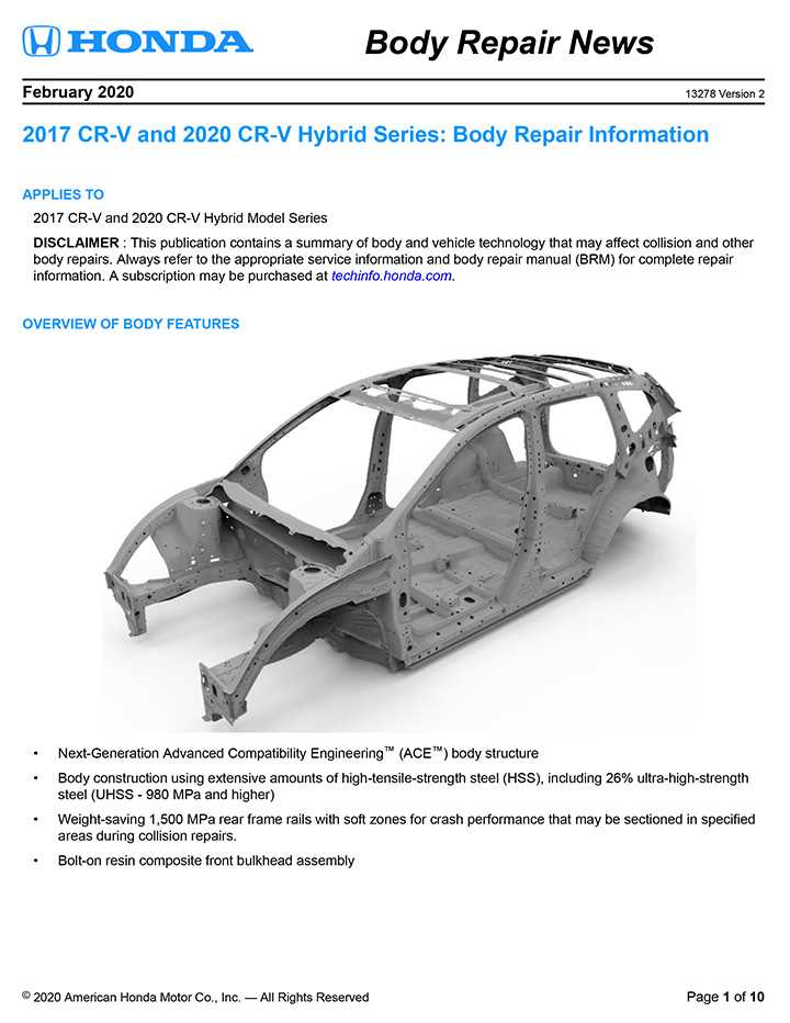 honda body repair manual