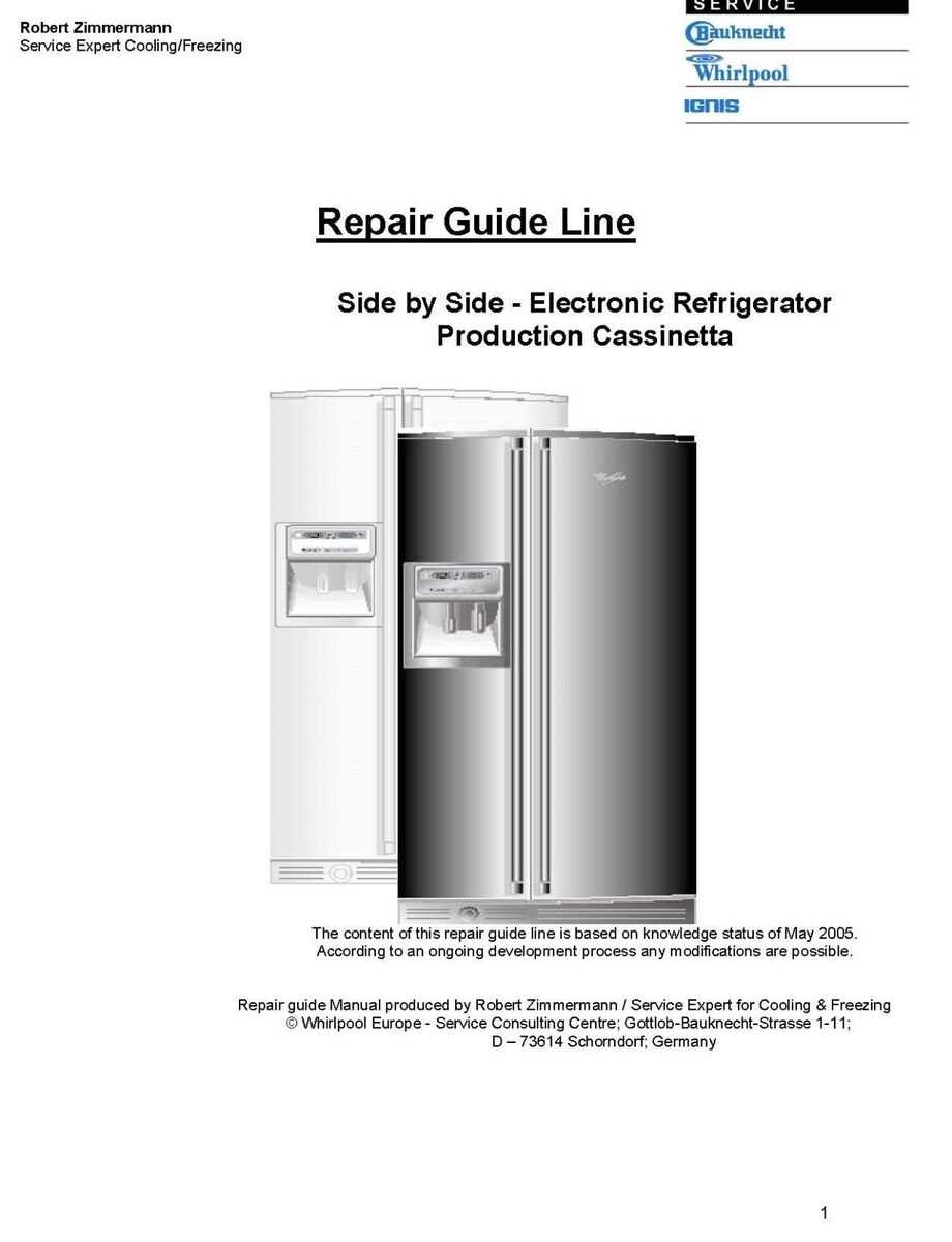 repair manual for whirlpool side by side refrigerator