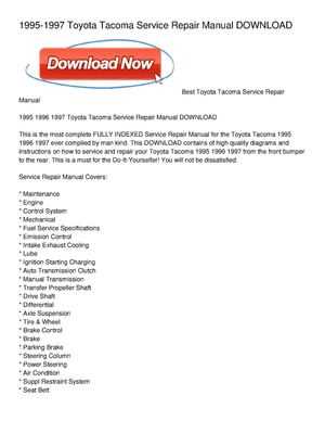 toyota tacoma repair manual