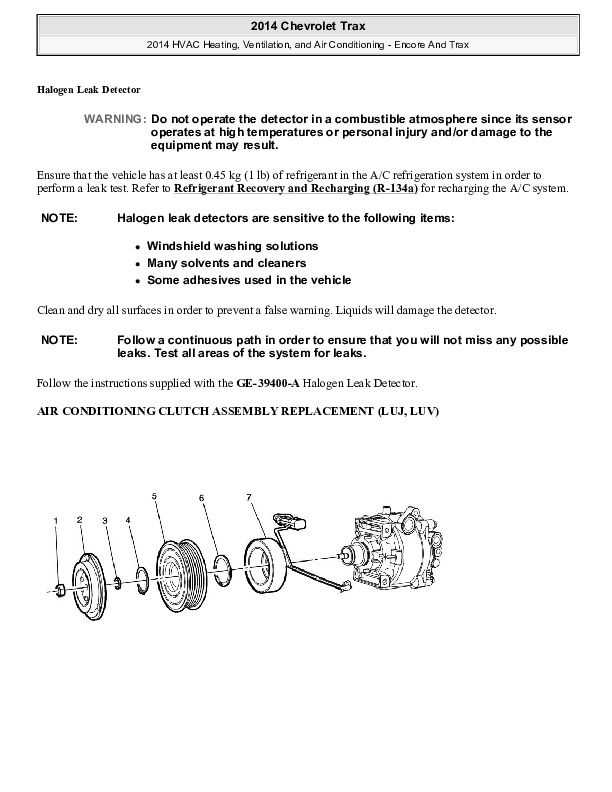 chevy trax repair manual