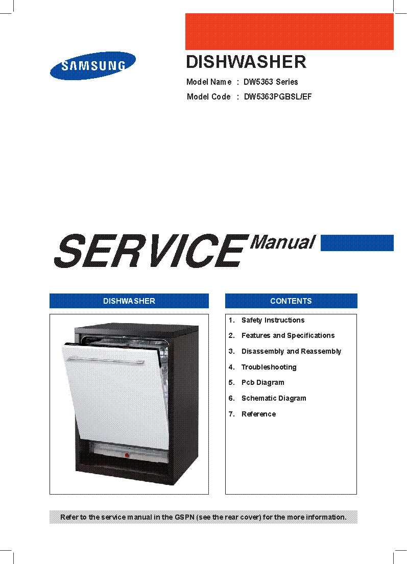 samsung dishwasher repair manual