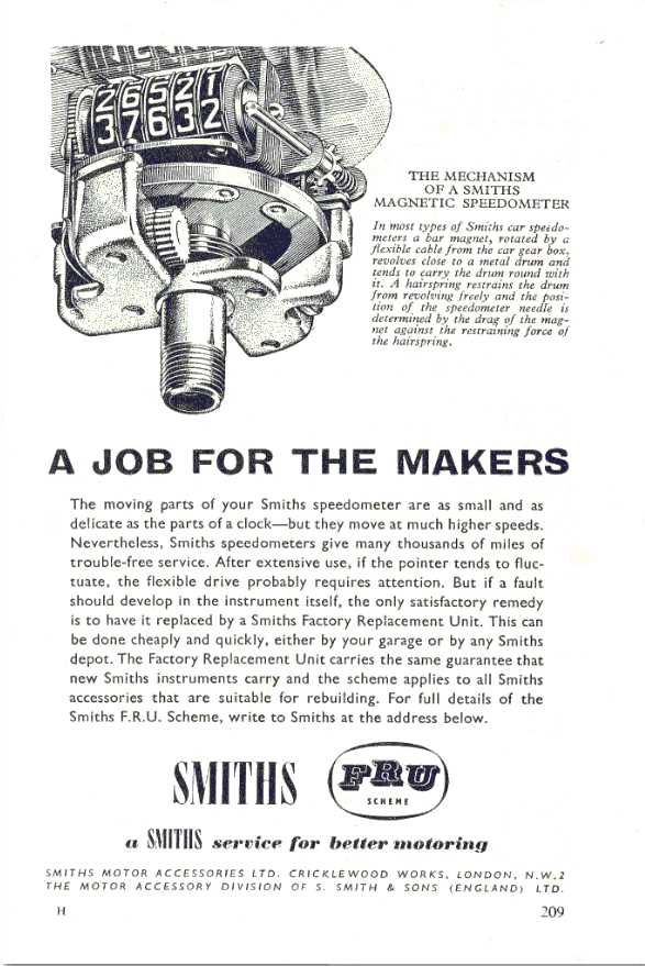 smiths speedometer repair manual