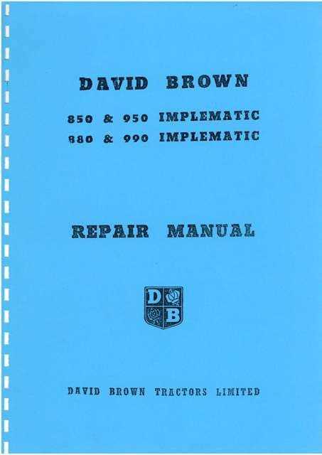 david brown 990 repair manual