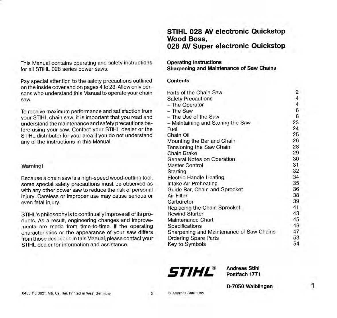 stihl 028 av repair manual