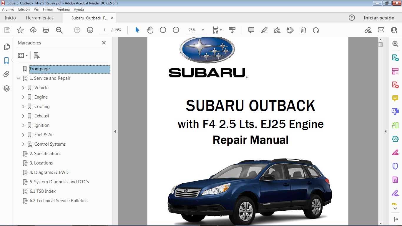 subaru outback repair manual