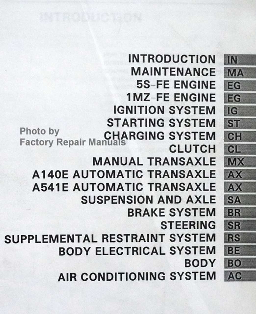 96 toyota camry repair manual