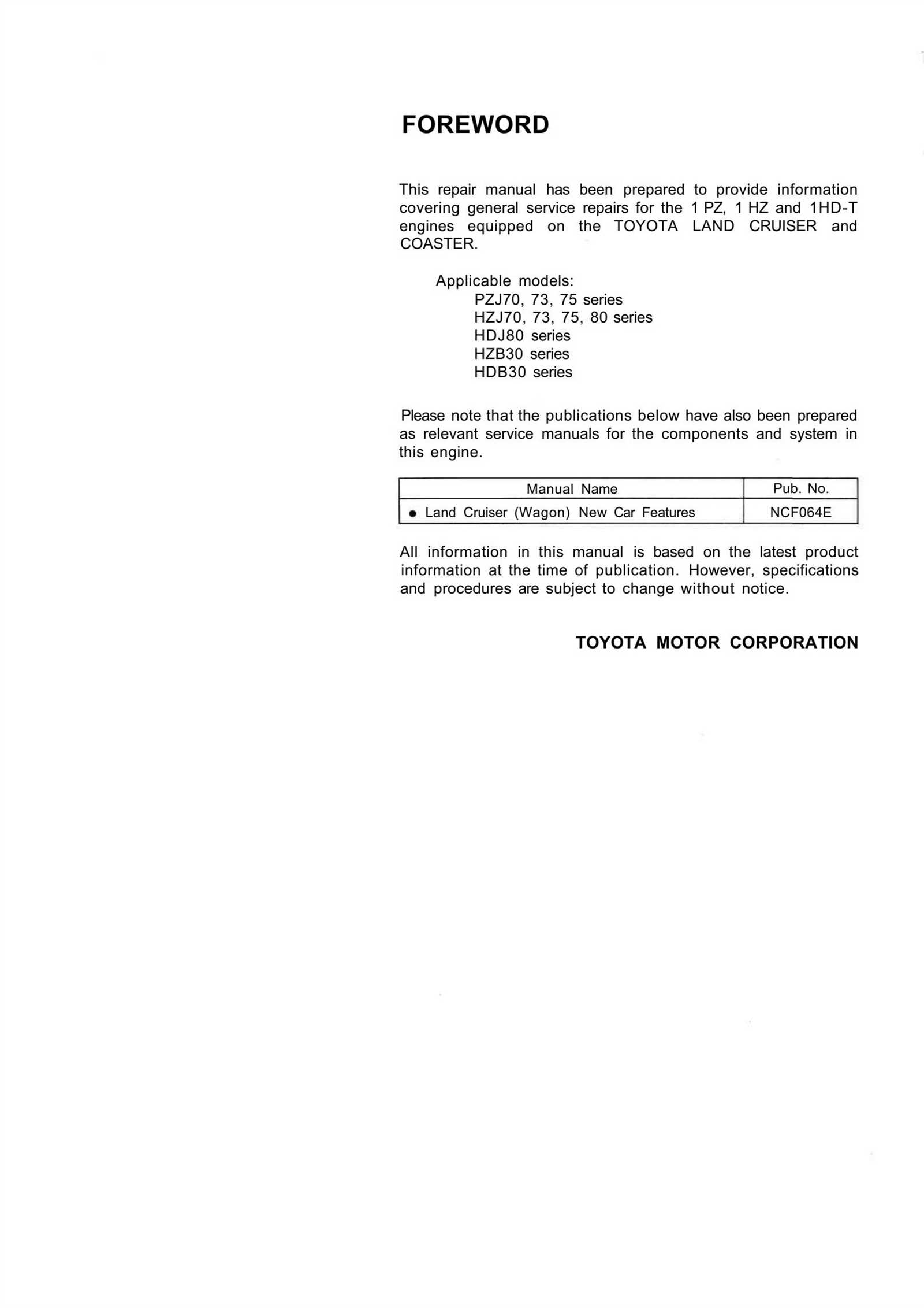 toyota 1hz engine repair manual