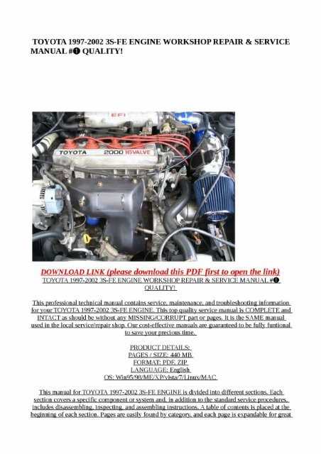 toyota 3s fe engine repair manual