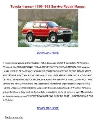 1990 toyota 4runner repair manual