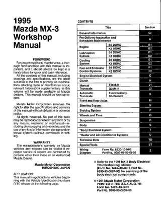 mazda mx3 repair manual