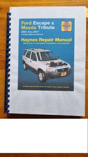 mazda tribute repair manual