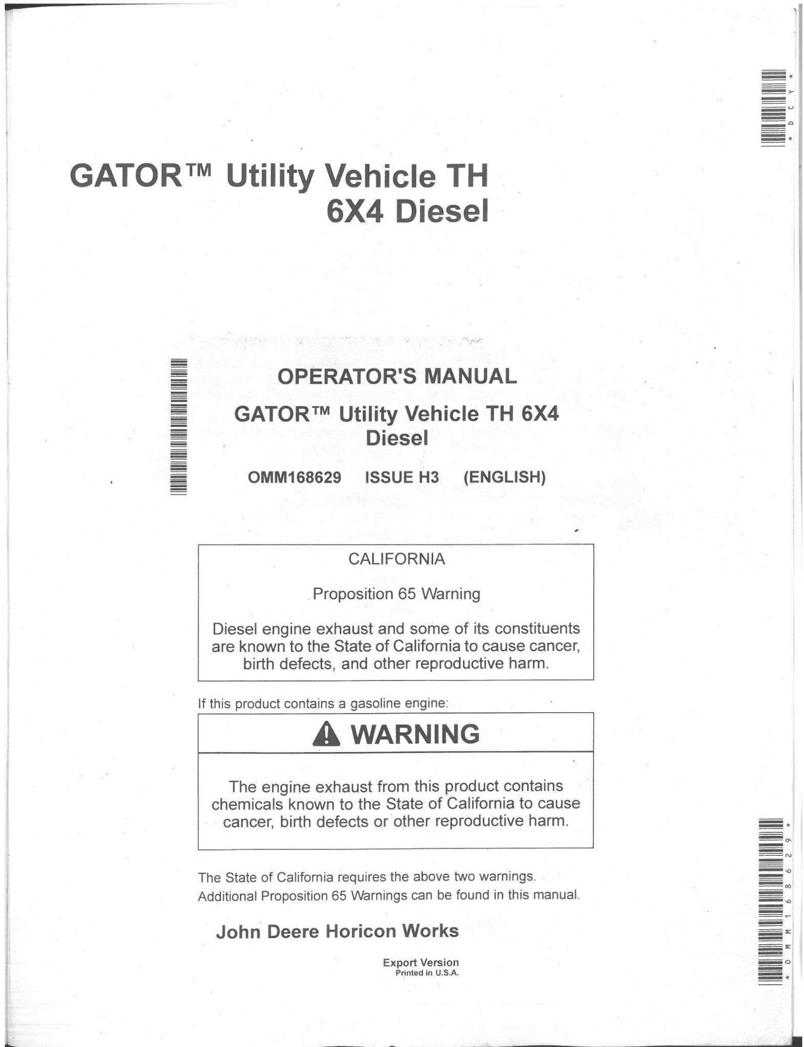 john deere gator 6x4 repair manual