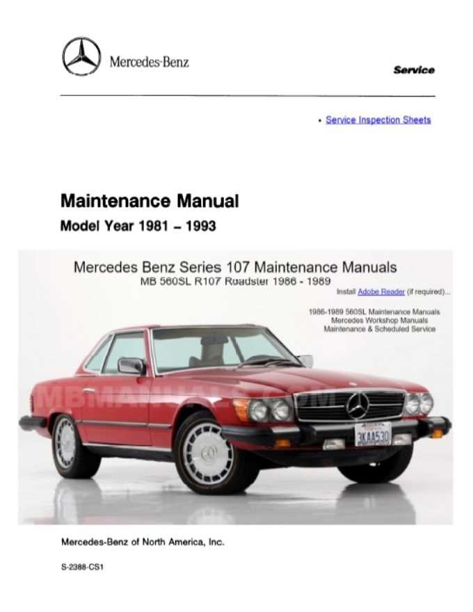 1986 mercedes 560sl repair manual