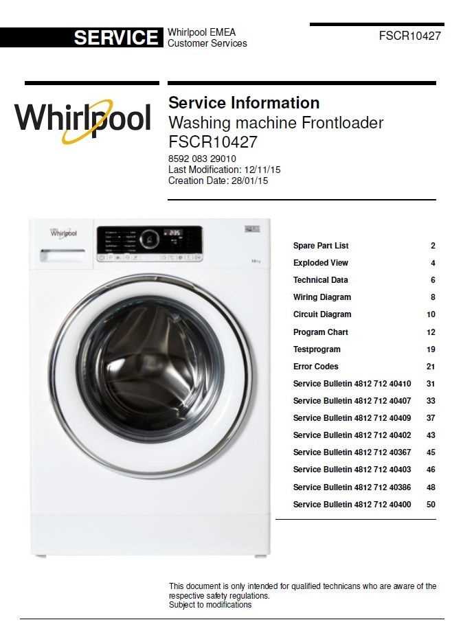 whirlpool front load washer repair manual