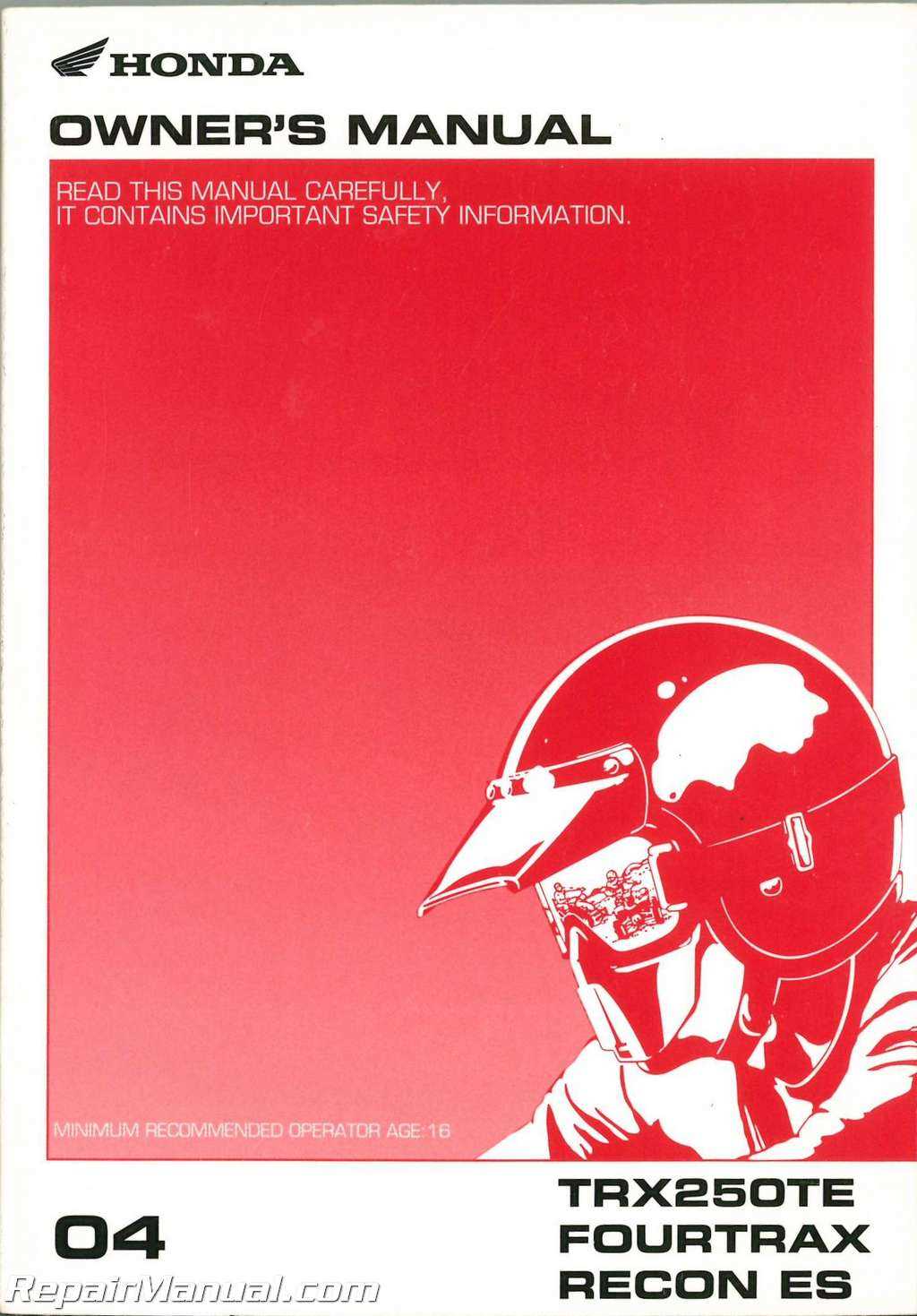 honda recon 250 repair manual