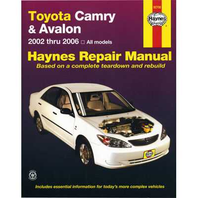 toyota camry 2002 2006 repair manual