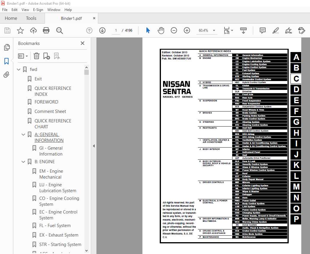 2014 nissan sentra repair manual