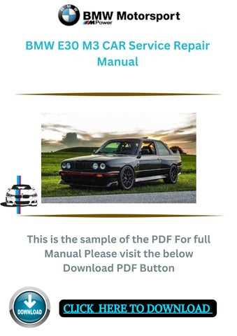 bmw e30 m3 repair manual