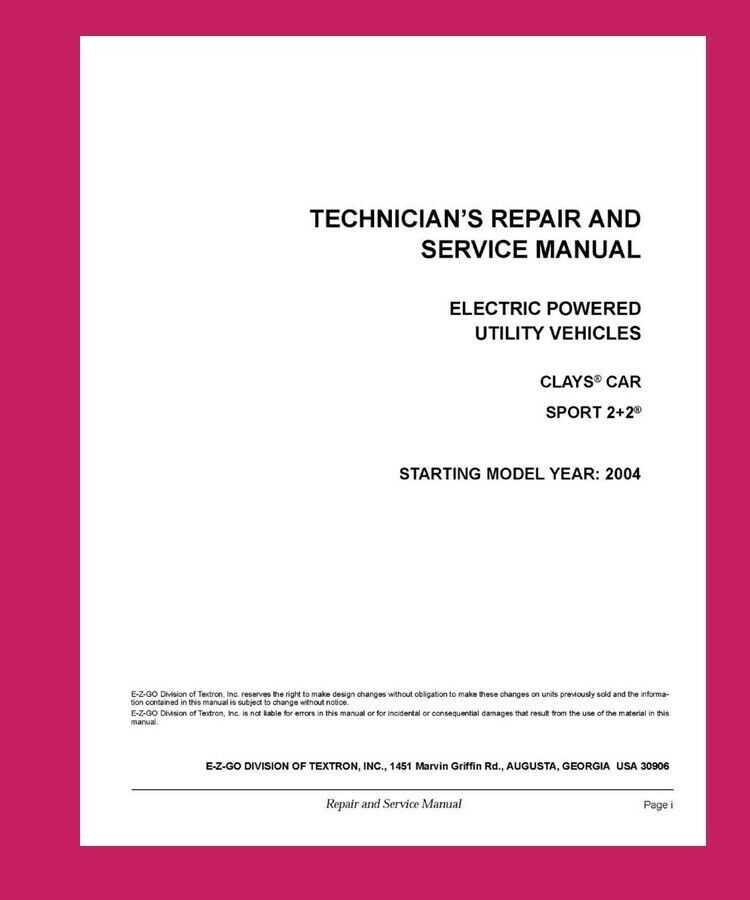 ezgo technicians repair and service manual