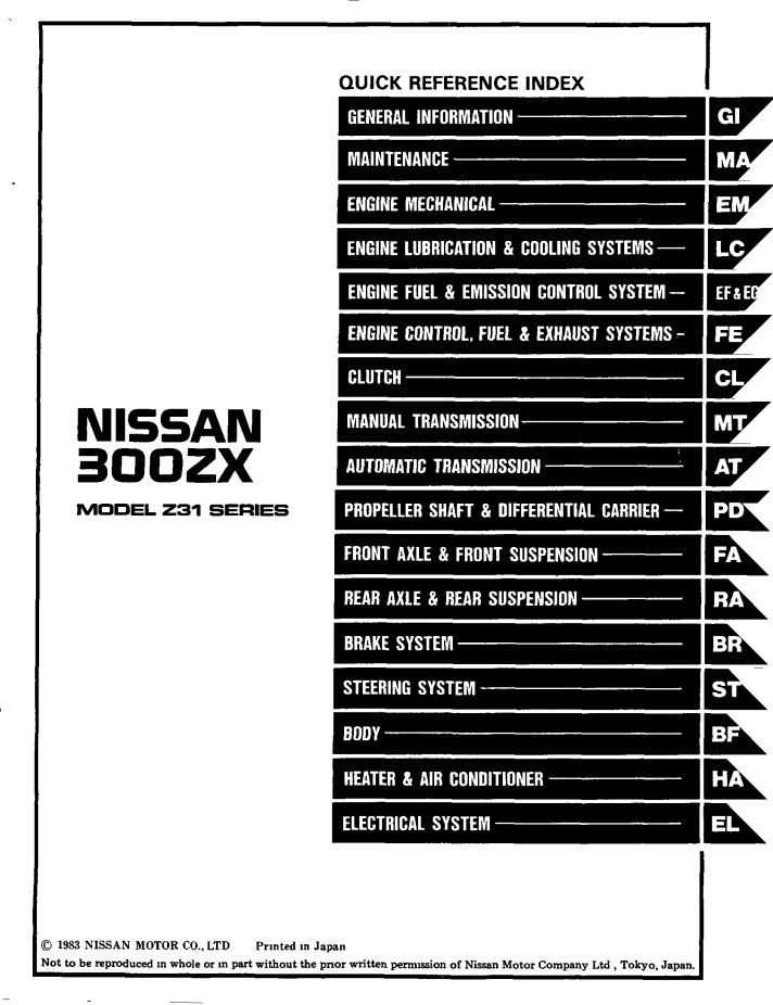 1984 nissan 300zx repair manual