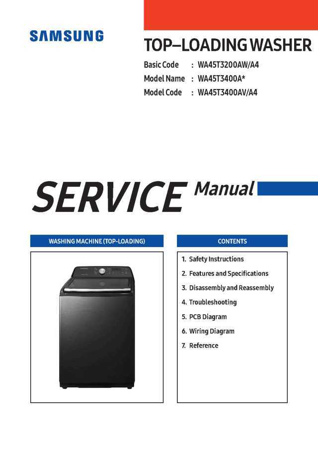 samsung top loading washing machine repair manual