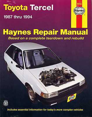 toyota tercel repair manual