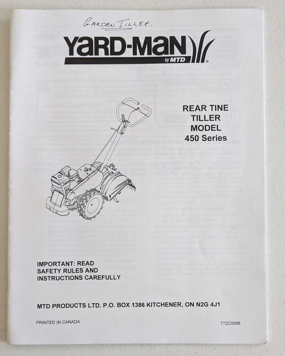 yard machine tiller repair manual