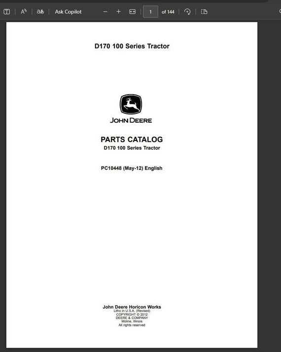 john deere d170 repair manual