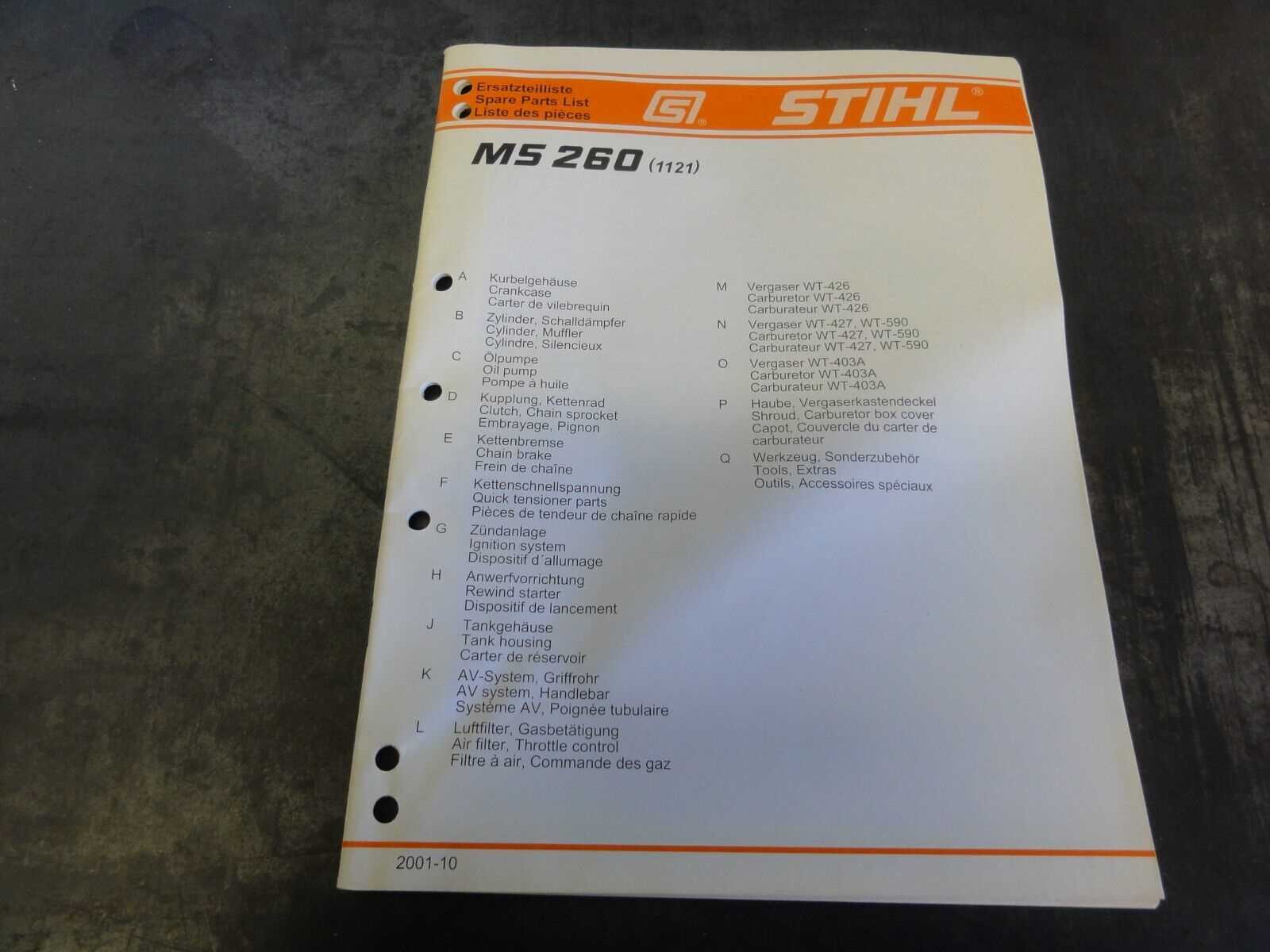 stihl ms260 repair manual