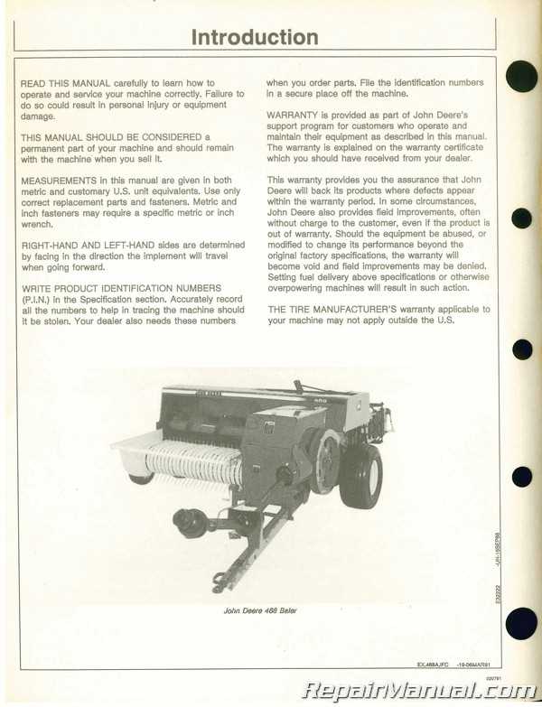 john deere 530 baler repair manual