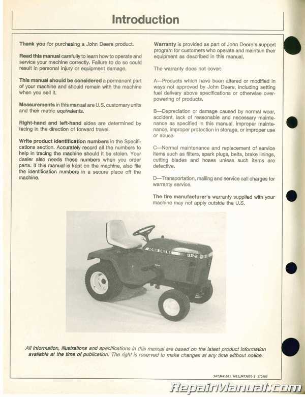 john deere riding mower repair manual