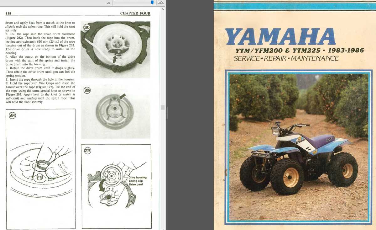 yamaha moto 4 200 repair manual