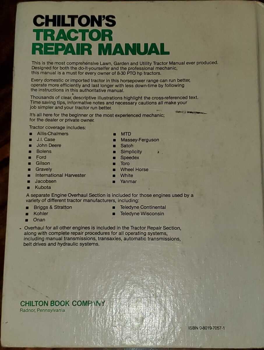 1800 chilton tractor repair manual