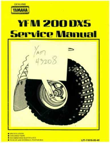 yamaha moto 4 200 repair manual