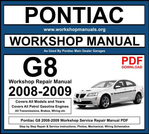 2009 pontiac g8 repair manual