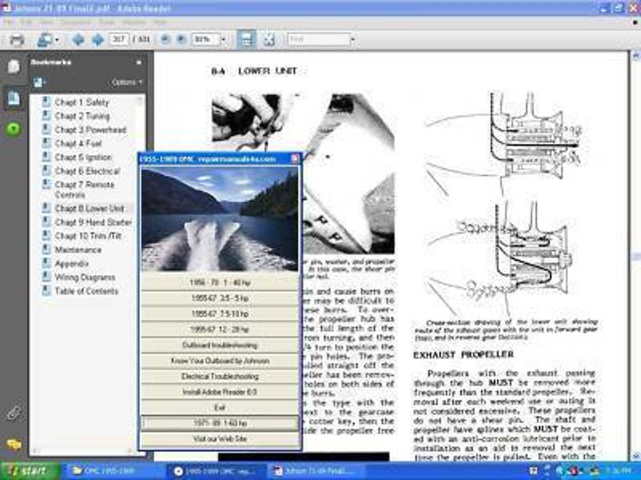 free repair manuals for johnson outboard