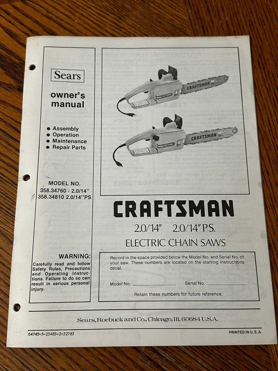 craftsman chainsaw repair manual